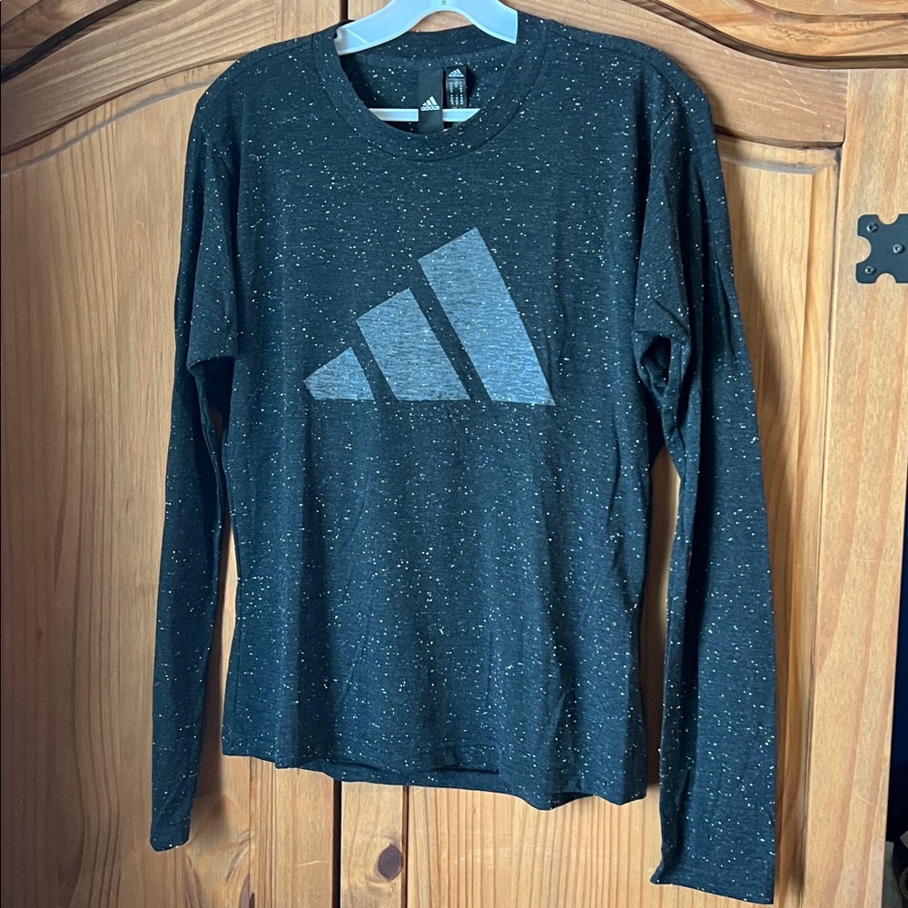 Adidas Speckled Black Long Sleeve Tee